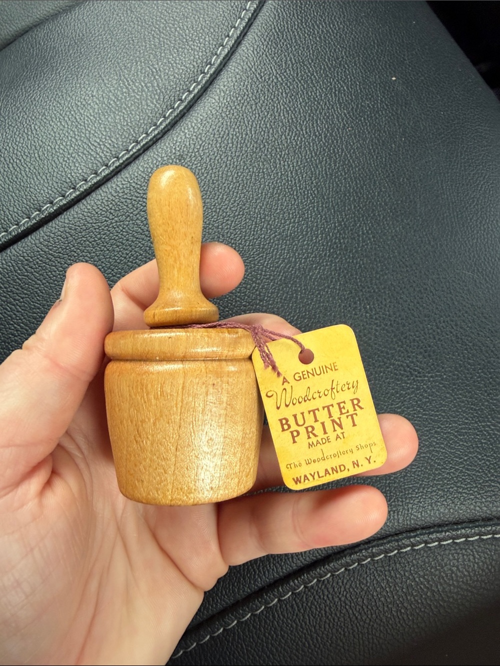 Vintage Wood Butter Mold Stamp Cookie Press Americana Plant Flower Fruit Leaves